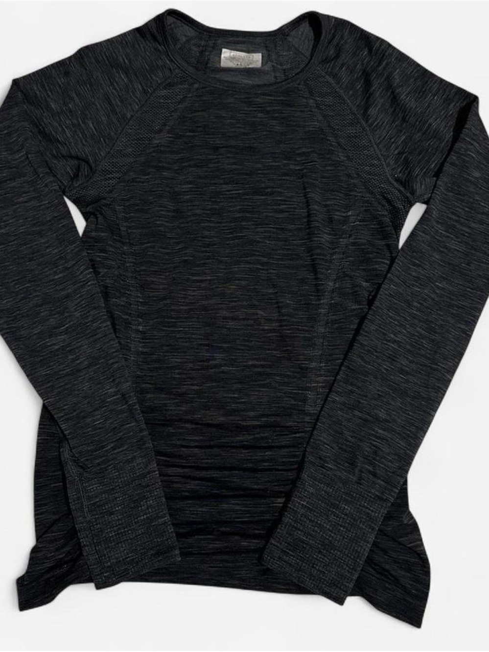 Athleta Black Heather Long Sleeve Performance Tee